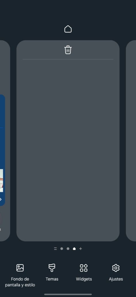 Abrir el menú de widgets