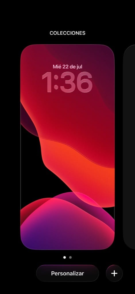 Mantén pulsada la pantalla de bloqueo