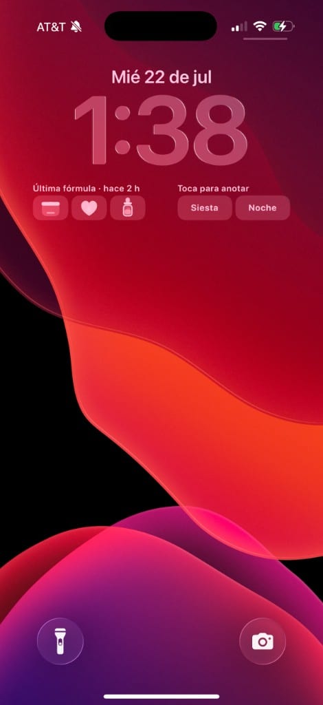 Listo en la pantalla de bloqueo