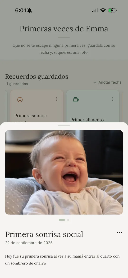 Captura de Olea mostrando un hito marcado con foto y fecha